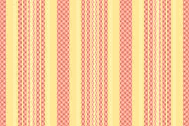 Serbest dokusu olmayan vektör, izolasyon şeridi tekstil arka planı. Katatif kumaş desenli dikey çizgiler sarı ve kırmızı renk paletinde.