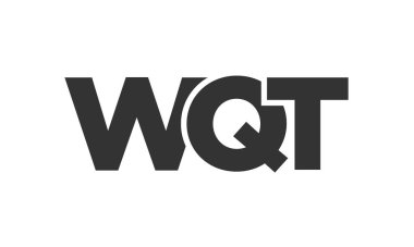 WQT logo tasarım şablonu güçlü ve modern kalın metinlerle. Basit ve minimal tipografi içeren ilk tabanlı vektör logosu. Modayı takip eden şirket kimliği markalar için ideal..