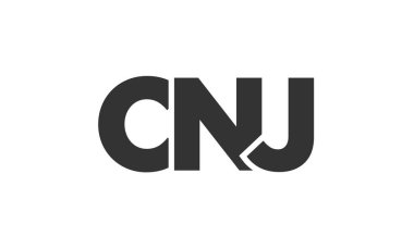 CNJ logo tasarım şablonu güçlü ve modern kalın metinlerle. Basit ve minimal tipografi içeren ilk tabanlı vektör logosu. Modayı takip eden şirket kimliği markalar için ideal..
