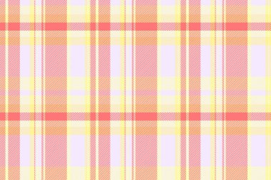 Simetri arka plan kumaş, tavan arası kontrol vektör tartan. Işık ve kırmızı renk paletinde şaşırtıcı desensiz ekoseli desen.