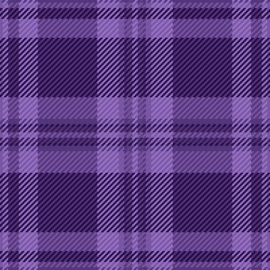 Mor ekose desenli. Tekstil, arka plan ya da markalaşma için geleneksel tartan kumaş tasarımı. Kusursuz vektör dokusu.