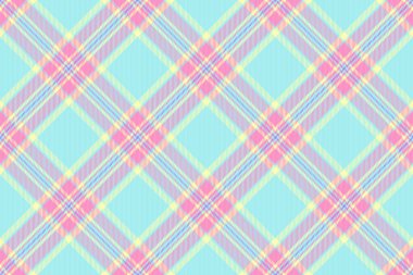 Geçmiş taraması tekstil, noel kartı, pürüzsüz kumaş dokusu. Yakın çekim vektör desenli tartan ekoseli pembe ve soluk turkuaz renk paleti.