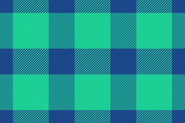 Şık kumaş tekstil kontrolü, hediye kağıdı dikişsiz tartan vektör. Değişim arkaplan deseni desenleri mavi ve mavi renk paletinde ekoseli.