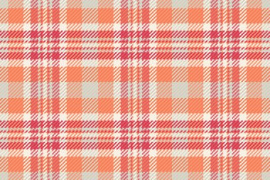 Brezilya vektör kontrol şablonu, arka plan desenini dekore et. Ekose kumaşı turuncu ve açık renk paletiyle kapat..