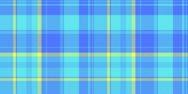 Sevimli ekose kumaş desenli, Latin tartan vektör desenli. Hipster tekstil denetimi Cyan ve mavi renk paletinde kusursuz.