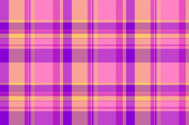 Nostaljik arka plan vektör şablonu, grup ekoseli kontrolleri kusursuz. Şirin kumaş kumaş, pembe ve menekşe renk paleti..