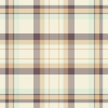 Kusursuz ekose desenli tasarım. Tekstil, moda ya da arka planlar için yumuşak renklere sahip klasik tartan dokusu. Konforu ve geleneksel tarzı temsil eder.