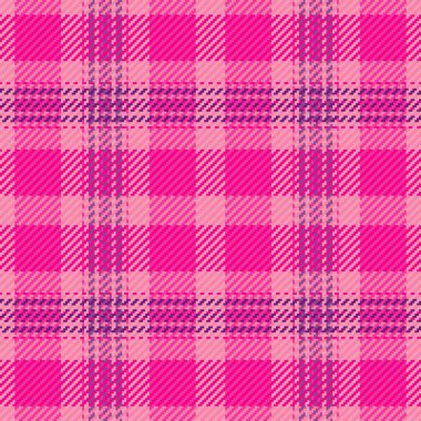 Canlı pembe ve mor ekose desenli. Klasik, desenli kumaş arka plan, tekstil tasarımları, moda ve şenlikli yaratıcı projeler için mükemmel..