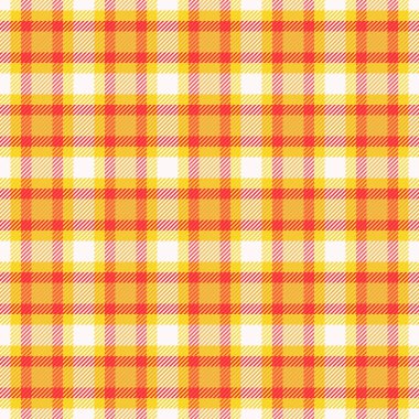 Sarı ve kırmızı gibi sıcak tonlarda canlı ekose desenler. Bir tutam gelenek gerektiren klasik ve zamansız bir tasarım, tekstil, giyim ve yaratıcı projeler için uygun..