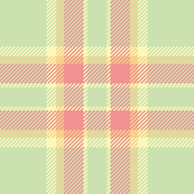 Cazibesiz desen vektörü, ekose arka plan tekstili. Örtülü kumaş dokusu açık ve kırmızı renk paletinde tartan denetimi.