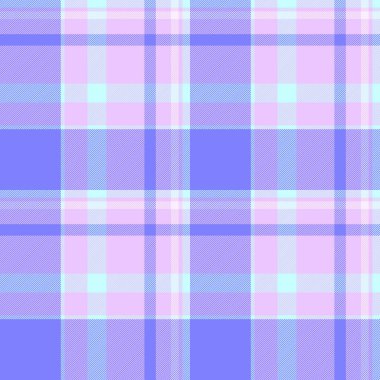Gerçek kusursuz kontrol kalıbı, karışık doku arka plan tekstili. Cübbe vektör ekose kumaş ekose açık ve mavi renk paleti.