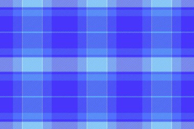 Kusursuz tartan arkaplan, şablon kontrol tekstil vektörü. Süs dokusu ekose kumaş deseni mavi ve çivit renk paleti ile.