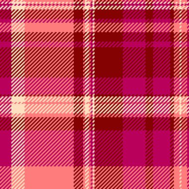 Kırmızı ve pembe tonlarda ayrıntılı tartan deseni. Geçmiş, tekstil ya da gelenek ve mirasın sembolü olarak kullanışlı. Kusursuz tasarım ögesi.