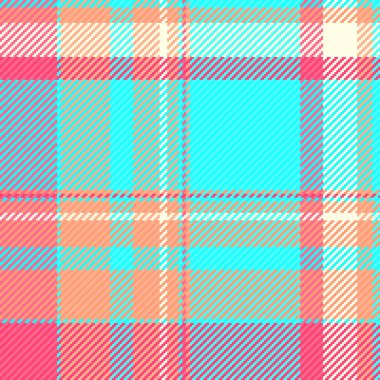 Pembe, mavi ve şeftali tonları ile canlı, renkli ekoseli desen. Klasik bir tartan tasarımı. Modern, eğlenceli bir şekli var. Moda, tekstil, geçmiş ve yaratıcı projeler için ideal..