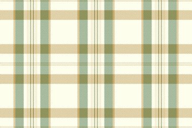 Saf tekstil kontrolü, karmaşık kumaş desenli ekose. Hobi vektör tartan deseni fildişi ve kehribar renk paletinde pürüzsüz.