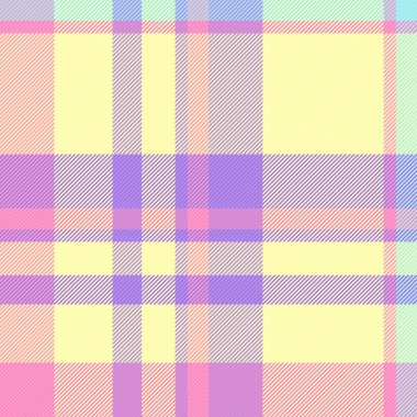 Pastel ekose desenli. Neşeli, yumuşak bir tekstil tasarımı bahar, çocuk modası ya da retro temaları öneriyor. Arkaplan, giyim veya dijital sanat için ideal.