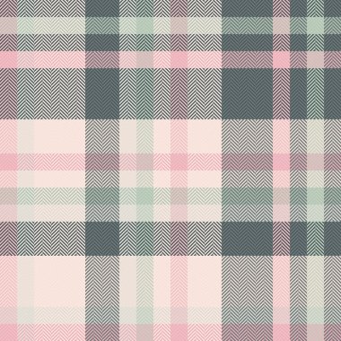 Yumuşak pembeler, yeşiller ve griler içinde zarif ekose desenler. Klasik ringa kemiği dokusu derinlik katıyor. Arkaplan, tekstil veya tasarım ögeleri için çok yönlü.