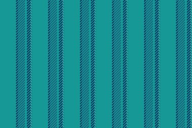 Fabrika tekstil deseni dikey, iç doku kumaş vektörü. Teal ve cyan renk paletlerinde arkaplan çizgileri.