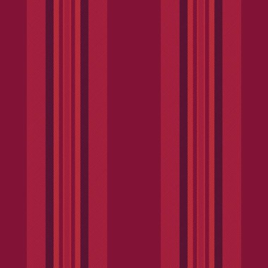 Uk arkaplan kumaş dokusu, dağınık dikey şerit vektörü. Kırmızı ve koyu renk paletinde, pürüzsüz, pürüzsüz tekstil çizgileri deseni.