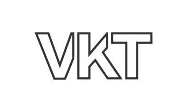 Güçlü ve modern kalın metinli VKT logo tasarım şablonu. Basit ve minimal tipografi içeren ilk tabanlı vektör logosu. Modayı takip eden şirket kimliği markalar için ideal..