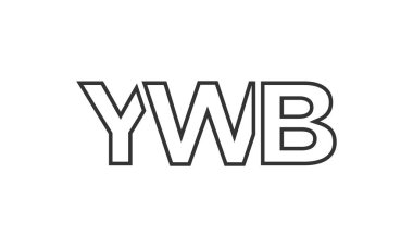YWB logo tasarım şablonu güçlü ve modern kalın metin ile. Basit ve minimal tipografi içeren ilk tabanlı vektör logosu. Modayı takip eden şirket kimliği markalar için ideal..