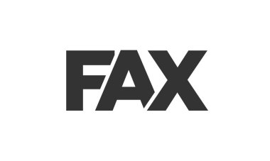 Faks logo tasarım şablonu güçlü ve modern kalın metinlerle. Basit ve minimal tipografi içeren ilk tabanlı vektör logosu. Modayı takip eden şirket kimliği markalar için ideal..