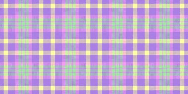 Pano kusursuz kontrol dokusu, Vogue tekstil desenli kumaş. Menekşe ve kireç rengi paletinde sanat ekoseli arkaplan vektörü..