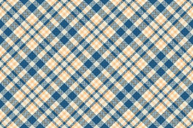 Sınır tartsız vektör, 70 'lerin arkaplan kumaşı. Ayrıntılı kontrol desen desen ekoseli Cyan ve bej renk paleti.