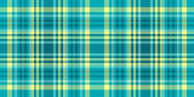 Ön dikişsiz doku deseni, sahne ekoseli tartan arkaplan. İç vektör tekstil kumaşı Cyan ve limon rengi paletinde kontrol edilsin.
