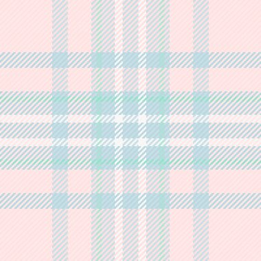 Yapısal desen dikişsiz doku, bebek tekstil vektör tartan. Kumaş ekoseli arkaplanı en iyi kontrol et ışık ve sisli gül rengi paleti.