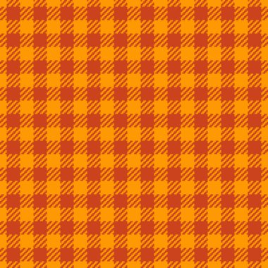 Reklam vektörü dokusu tekstil, katran desenli ekose kumaş. 50 'lerin kumaş arka planı parlak ve kırmızı renk paletinde pürüzsüz desen.