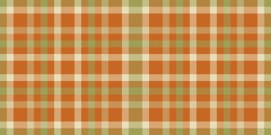 Yakın plan ekose desenli vektör, seyrek tartan arkaplan dikişsiz. İspanyol desenli tekstil kumaşı turuncu ve sarı renk paleti ile kontrol et.