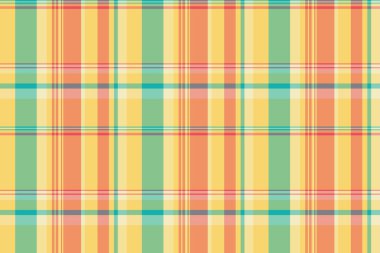 Mutlu dikişsiz tartan desenli, ekose desenli vektör. Kehribar ve turuncu renk paletindeki arka plan tekstilini kontrol et.