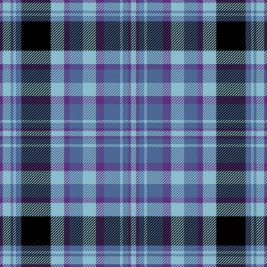 Antika vektörsüz ekoseli, Koreli doku kontrolü geçmişi. Cyan ve mavi renk paletinde markalı tekstil kumaşı.