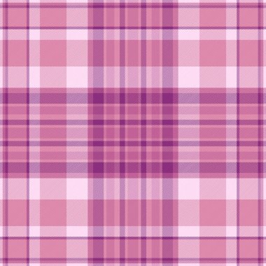 Kanvas ekoseli vektör deseni, çocuk arkaplan desenli tartan. Eski tekstil kontrol kumaşı pürüzsüz pembe ve morumsu renk paleti.