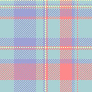 Britanya tekstil ekose kumaşı, dikişli geçmiş kontrolü dokusu. İnce vektörsüz kumaş deseni ışık ve lale rengi paletinde.