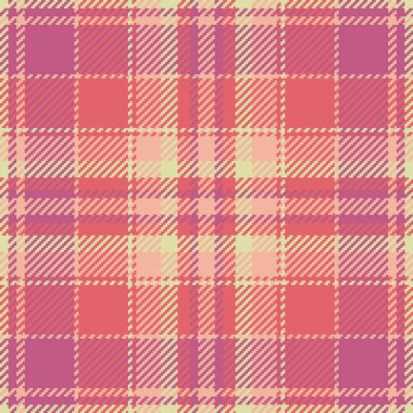Sıcak pastel ekose desenli. Dokuma dokusuna sahip tekstil tasarımı, arka planlar, giyim ve yaratıcı projeler için harika. Samimi, eski ve şık bir his..