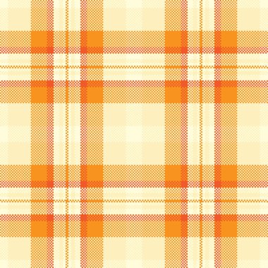 Katlanmış, pürüzsüz kumaş kontrolü, düzenlenebilir arka plan ekoseli. Turuncu ve açık renk paletinde olay dokusu tartan vektör paleti.