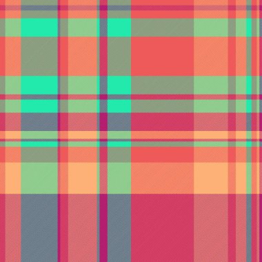 Kürk dokusu kontrolü, duvak kumaşı dikişsiz. Adam ekose tartan vektör arka planı kırmızı ve turuncu renk paleti.