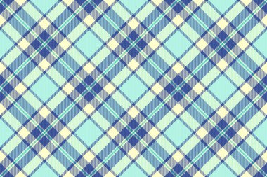 Pastel kumaş dikişsiz, panço özgeçmiş kontrolü. Açık ve mavi renk paletinde süsleme deseni tartan doku vektörü.