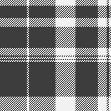 Karmaşık kontrol dokusu, uluslararası vektör arkaplan ekoseli. Moda tekstil dikişsiz kumaş beyaz ve gri renk paleti.