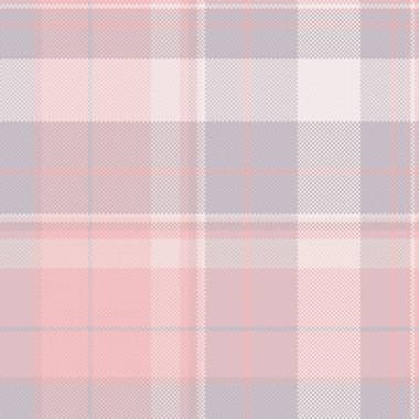Yumuşak pastel ekose arka plan. Pembe, gri ve kremalı kusursuz bir tartan dokusu. İnce desenler gerektiren tekstil, kumaş tasarımı, arkaplan veya dijital projeler için ideal.