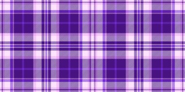 Atölye ekose kumaş deseni, renk vektör kontrolü tartan. Mor ve açık renk paletinde güçlü kumaş dikişsiz arkaplan dokusu.