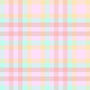 Grunge desenli tartan vektörü, Kanada ekose kumaş kontrolü. Romantizm arkaplan dokusu ışık ve pembe dantel renk paletinde pürüzsüz.