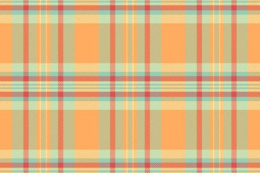 Arka plan vektör şablonu düzenle, karışık kontrol kumaşı pürüzsüz. Motif tekstil desenli ekose açık ve turuncu renk paleti.