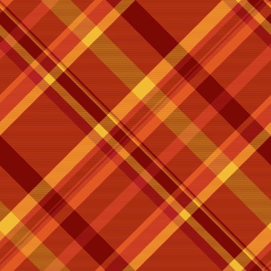 Serseri tartan deseni, hippi desen vektörü. Dişiliğin arka planında turuncu ve kırmızı renk paleti var..