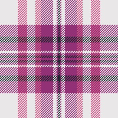 Pembe ve mor tonlarda detaylı ve canlı bir ekoseli desen. Doku dokuma kumaşını işaret ediyor. Arkaplan, moda ya da klasik, samimi bir tasarım için mükemmel..