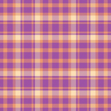 Mor, şeftali ve krem rengi ekose desenler. Tekstil tasarımı, arka plan, moda ve grafik öğeler için idealdir. Herhangi bir projeye sıcaklığı ve zamansızlığı ekler.