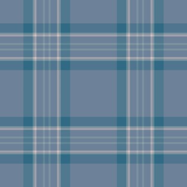 Mat dokusu, ekose kumaş, derin kumaş vektörü, dikişsiz. Pastel ve cyan renk paletinde Geometrik kontrol şablonu tartan arkaplanı.