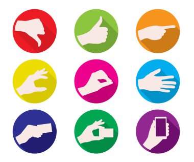 iş el hareketleri simge renk